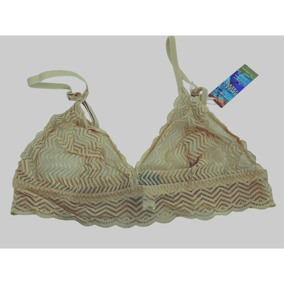 Cosabella Sweet Treat GEO Soft Lacy Triangle Bralette Blush Sz M Italy NEW - Picture 1 of 8